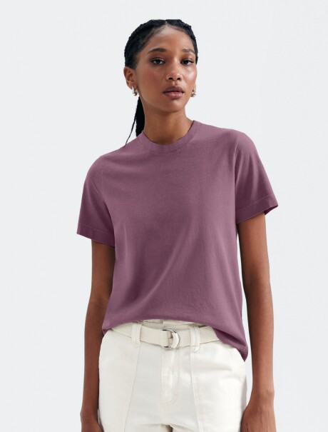 CAMISETA BÁSICA DE ALGODÓN VIOLETA