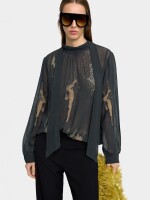 Blusa Con Bordados Y Abalorios gris