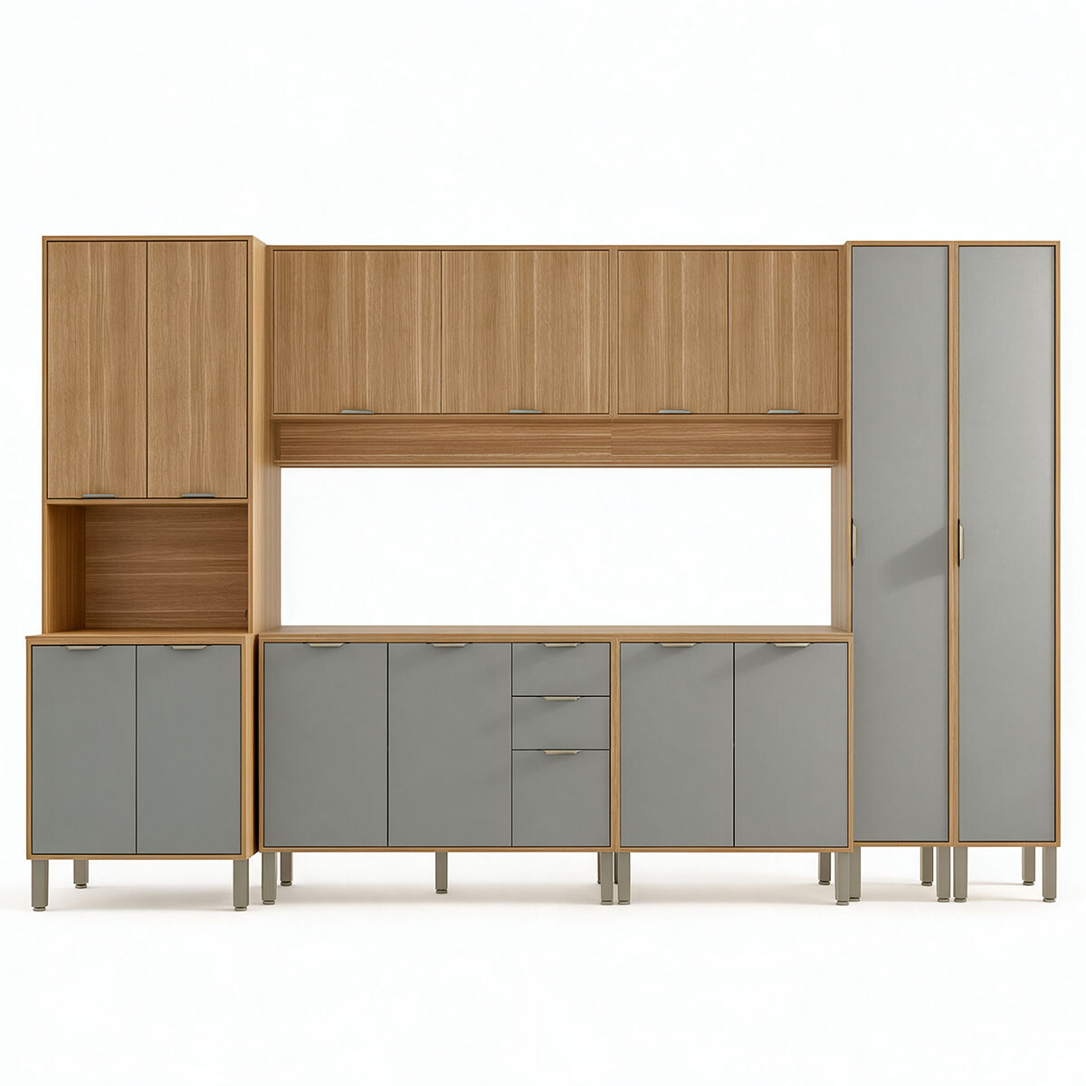 Juego De Cocina 7 Modulos Y Mesada Mdf Linea Colors 