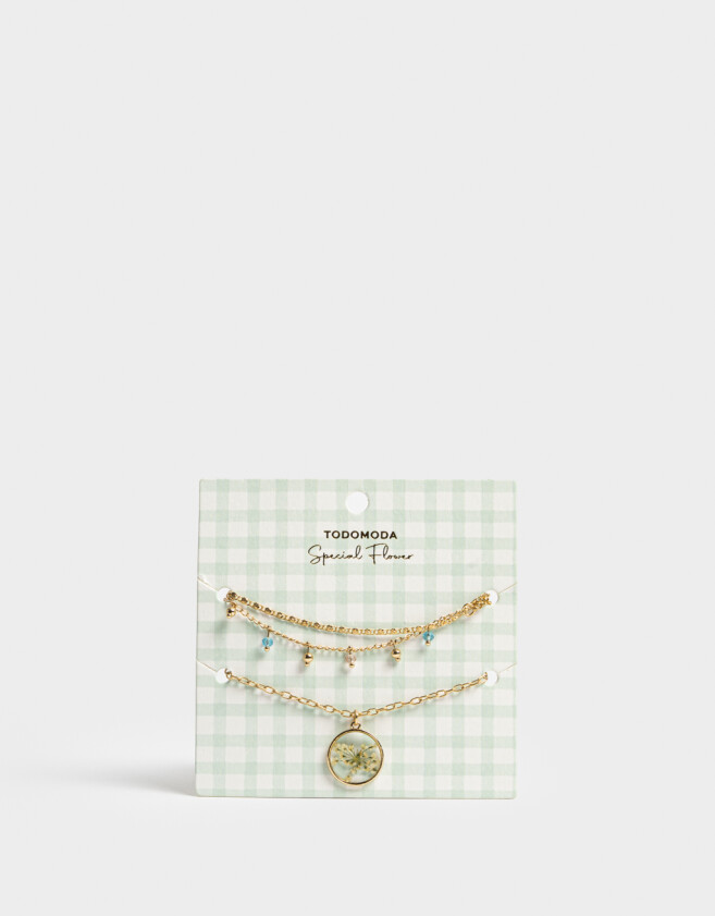 Pulseras Flexibles Sets Flores atrapadas Sets De Pulseras - Dorado