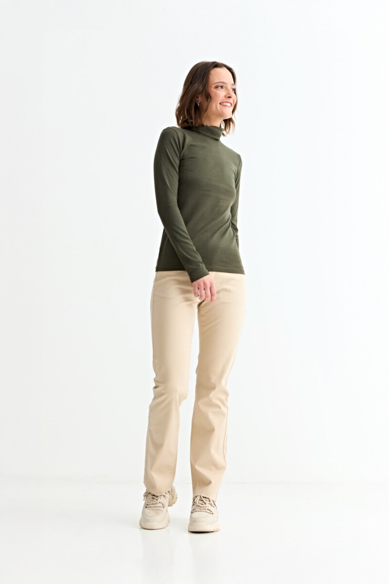 Pantalón straight ankle length BEIGE