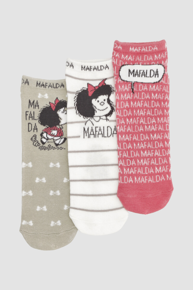 Pack x3 medias cortas dama mafalda - Diseño 1