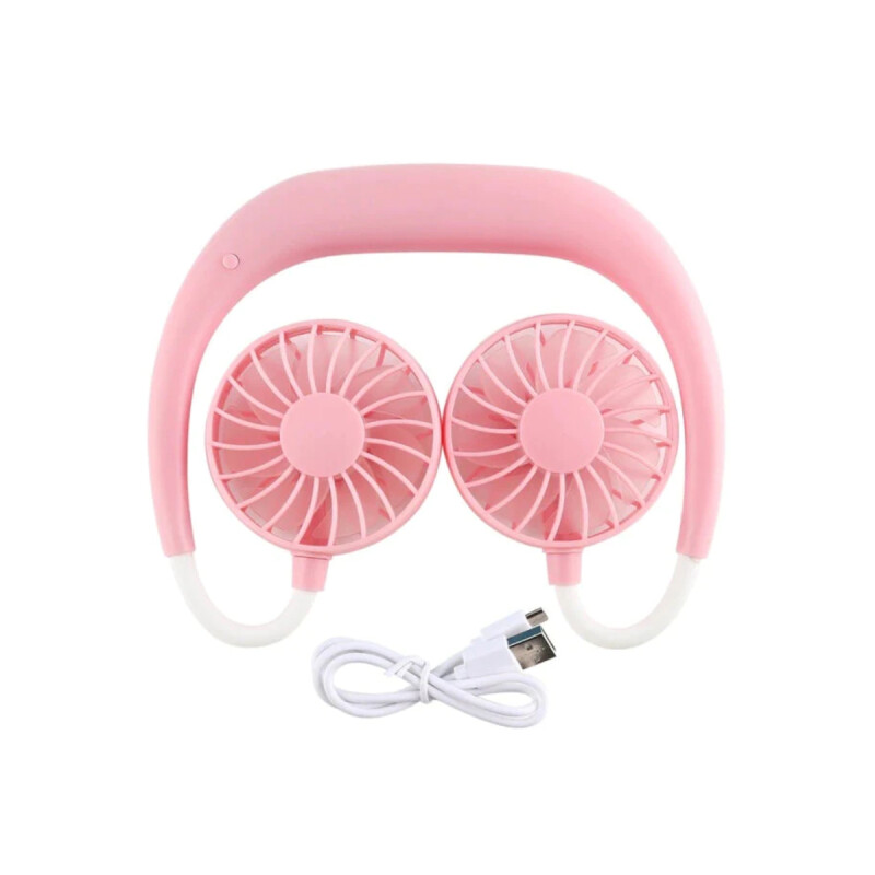 Ventilador portátil mini para cuello color rosa Ventilador Portátil Mini Para Cuello Color Rosa