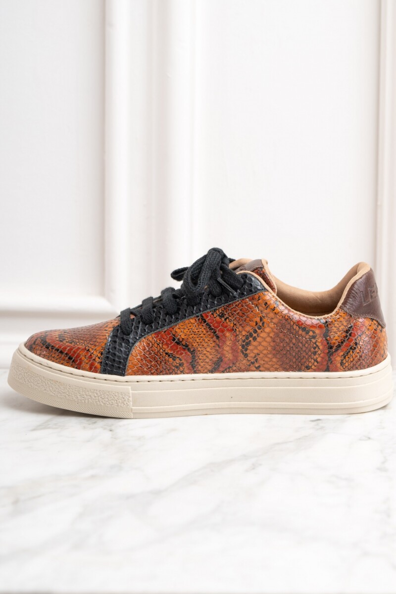 Zapatilla Snake Animal Print Marron