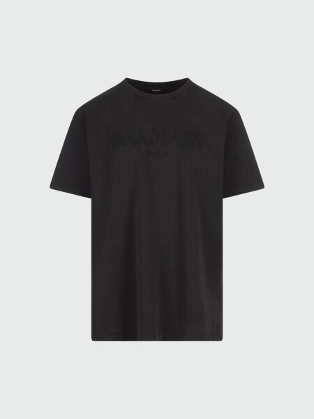 BALMAIN - Camiseta holgada con bordado vintage de Balmain Gris