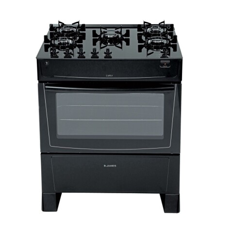 Cocina A Supergás James C695v Con 5 Hornallas Luz Horno Color Negro Cocina A Supergás James C695v Con 5 Hornallas Luz Horno Color Negro