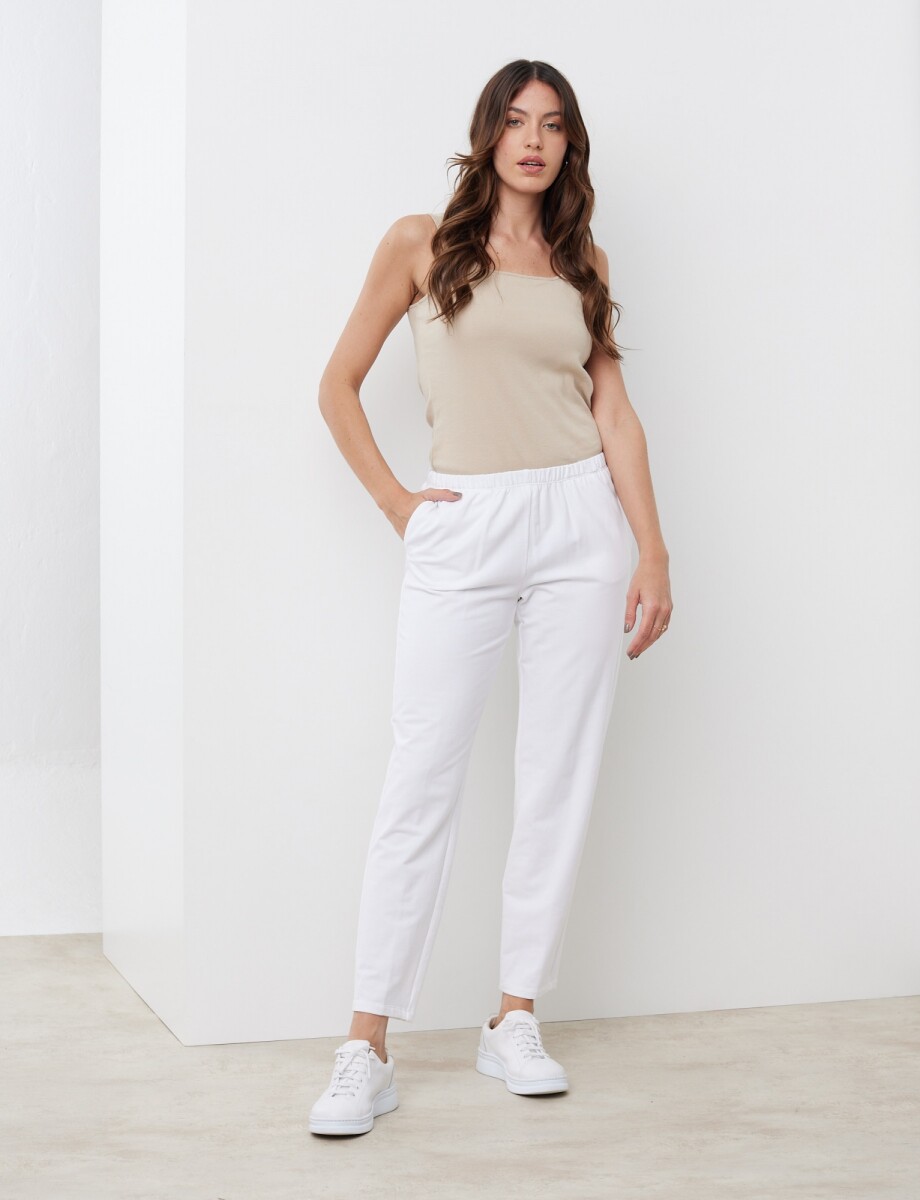 Pantalon Yoga Algodon - Blanco 
