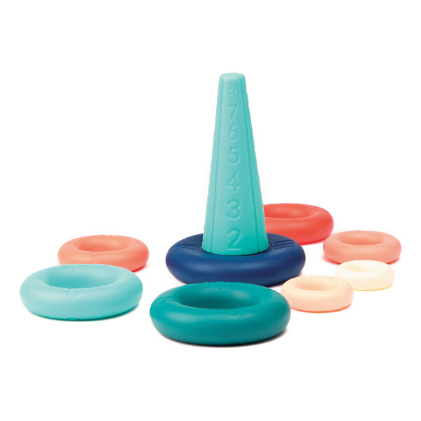 Juego Apilable Prámide Anillos Didáctico Para Niños Ludi Color Verde