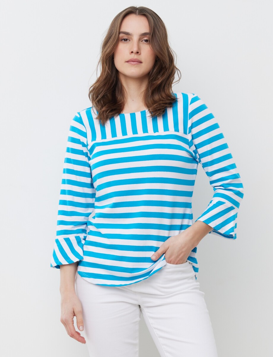 Remera Marine - Blanco/azul 