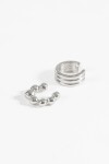 Set 2 earcuff geometric plateado