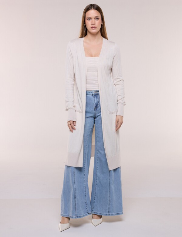 Cardigan Largo Abierto BEIGE
