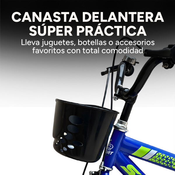 Bicicleta Infantil Sport Rod 20 Canasto Guardabarro Rueditas Azul 1
