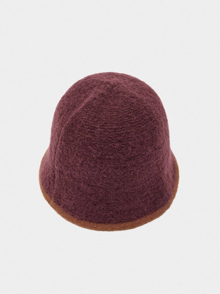 Sombrero Bucket De Punto burdeos