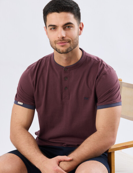REMERA POLO CUELLO MAO Bordo
