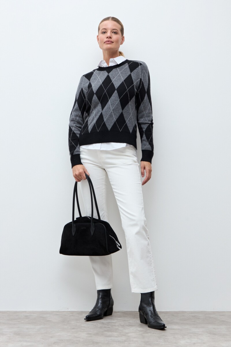 Sweater rombos negro