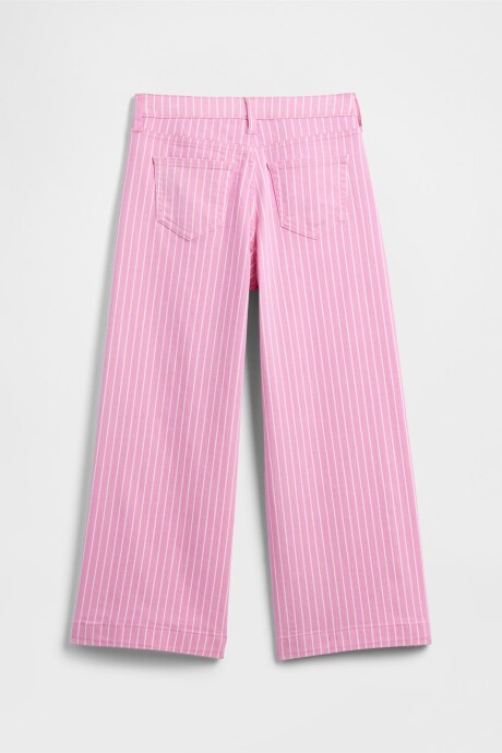 Jean Wide Tiro Alto Niña Pink Stripe
