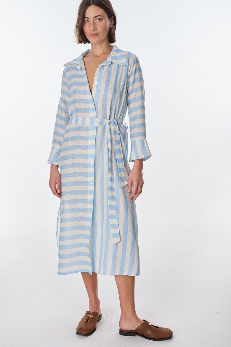 Vestido Balt - Rayas Celeste 