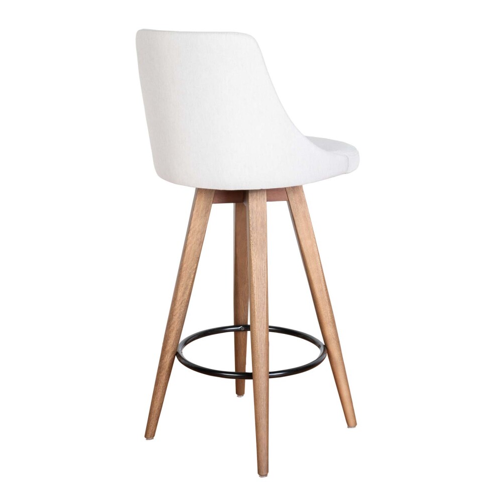 BUTACA TABURETE BAR MADERA NATURAL-BEIGE TINA GIRATORIA