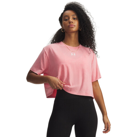 UA Rival Boxy Tee Wash-GRN PNK-600