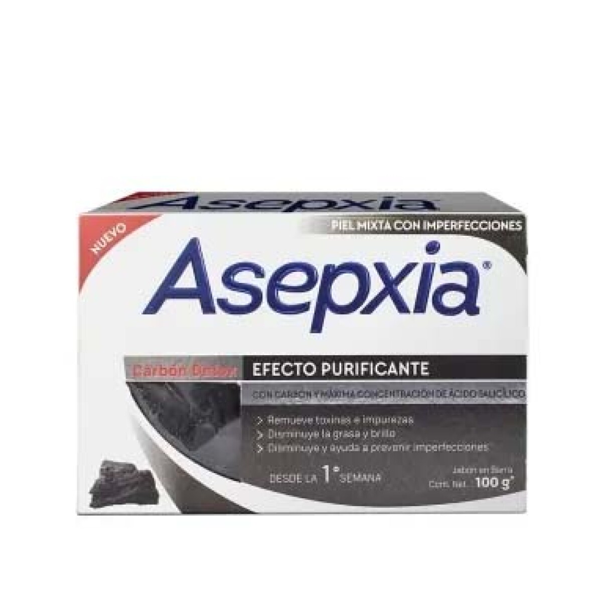 Asepxia Jabón Carbón 100 Gr 