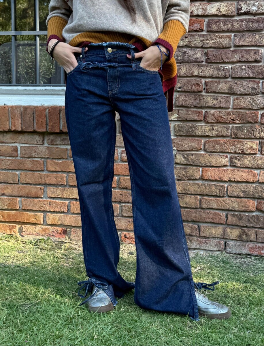 Jean Straight Belt - Azul Oscuro 