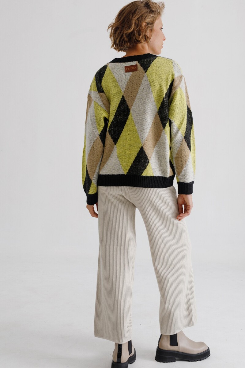 Sweater Dado Amarillo/Negro