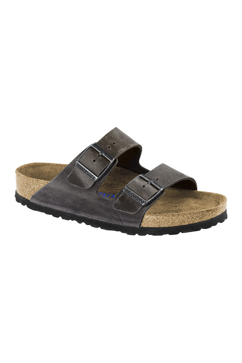 Sandalia Arizona Soft Footbed Oiled Leather - Regular - Iron 