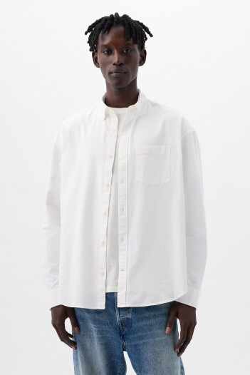 Camisa Oxford Big Shirt Hombre Optic White V6