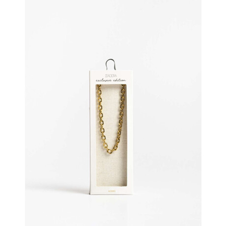 Collar De Cadena Eslabones Acero Dorado