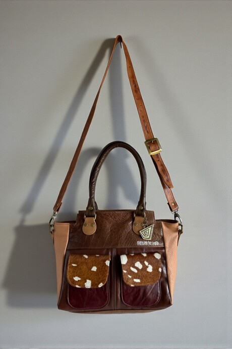 Cartera Mili Cuero Marrón Combinada Cartera Mili Cuero Marrón Combinada