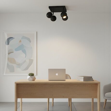 SAN NICOLAS CUADRADO X4 Luminaria De Techo San Nicolas Cuádruple Cuadrada Negra