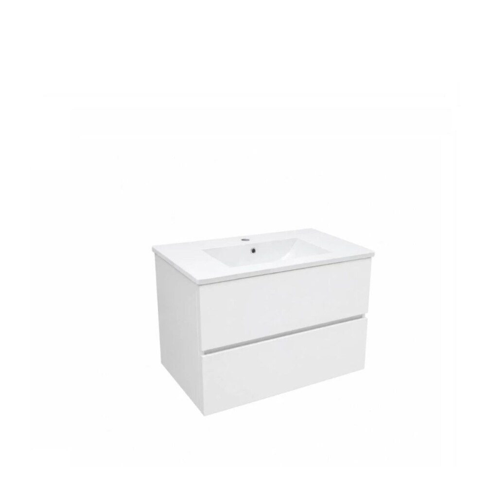 Mueble de baño suspendido White 60 cm con bacha de loza Mueble De Baño Suspendido White 60 Cm Con Bacha De Loza