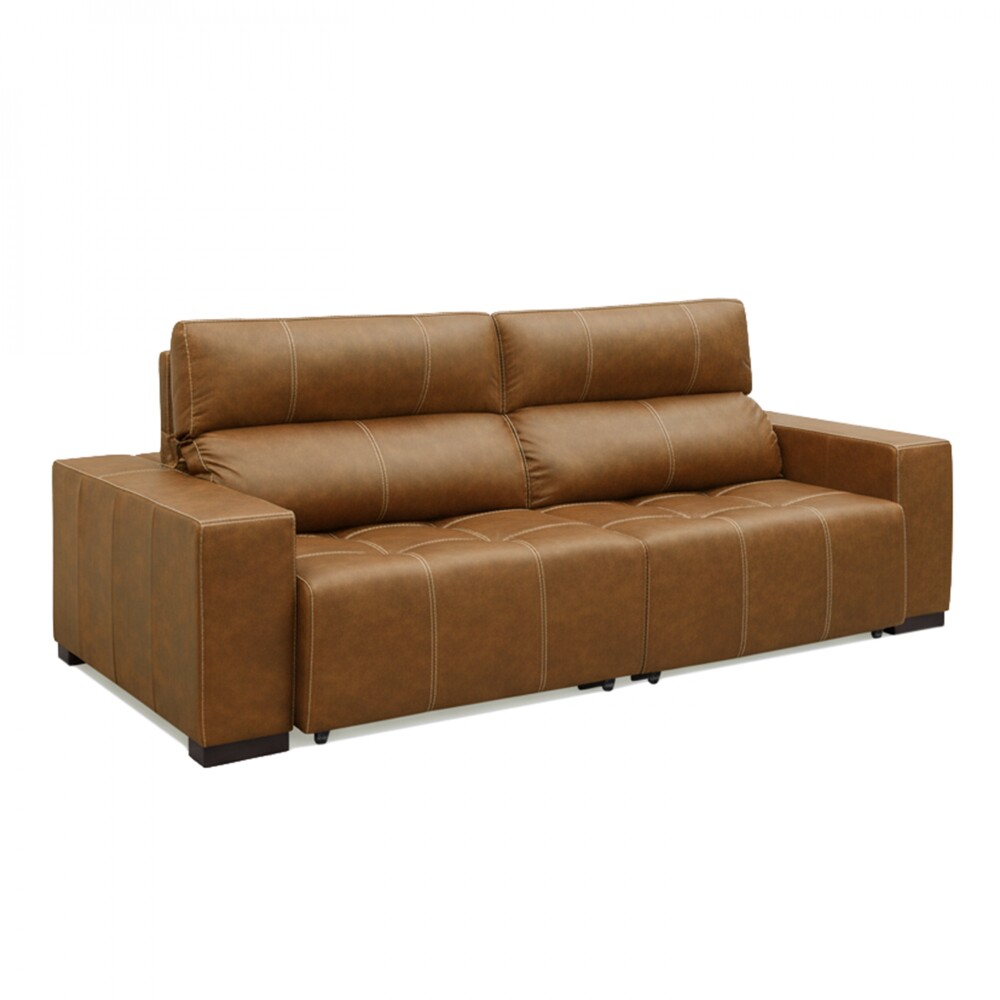 Sillon cama Madrid - 2 Cuerpos 100% Cuero Mostarda