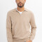 Buzo tejido cuello polo Theo beige