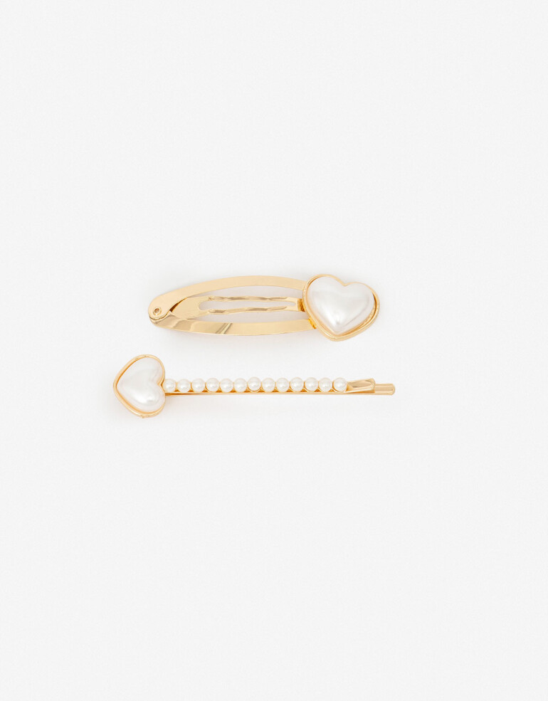 Horquillas con Accesorios Perla Set De Hebillas Con Perlas - Combinacion Bicolor