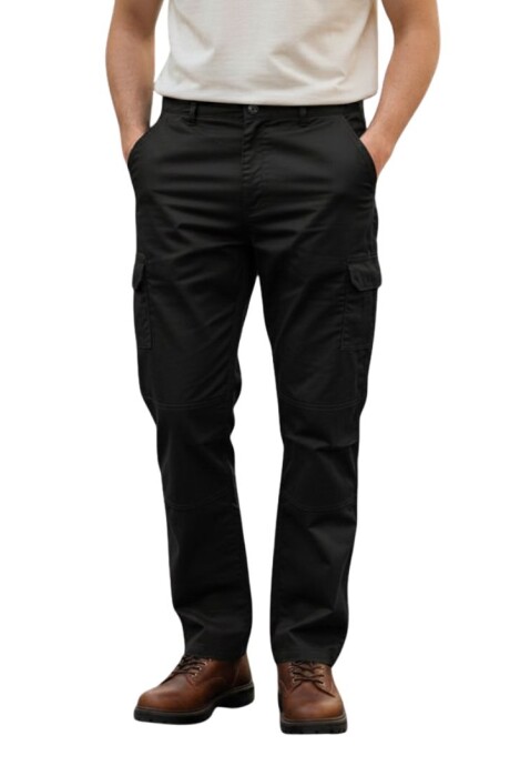 Pantalón gabardina cargo Negro