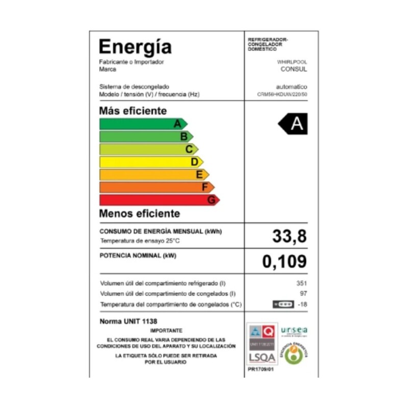 Heladera Consul 479 L Evox No frost CRM56JKDUW Heladera Consul 479 L Evox No frost CRM56JKDUW