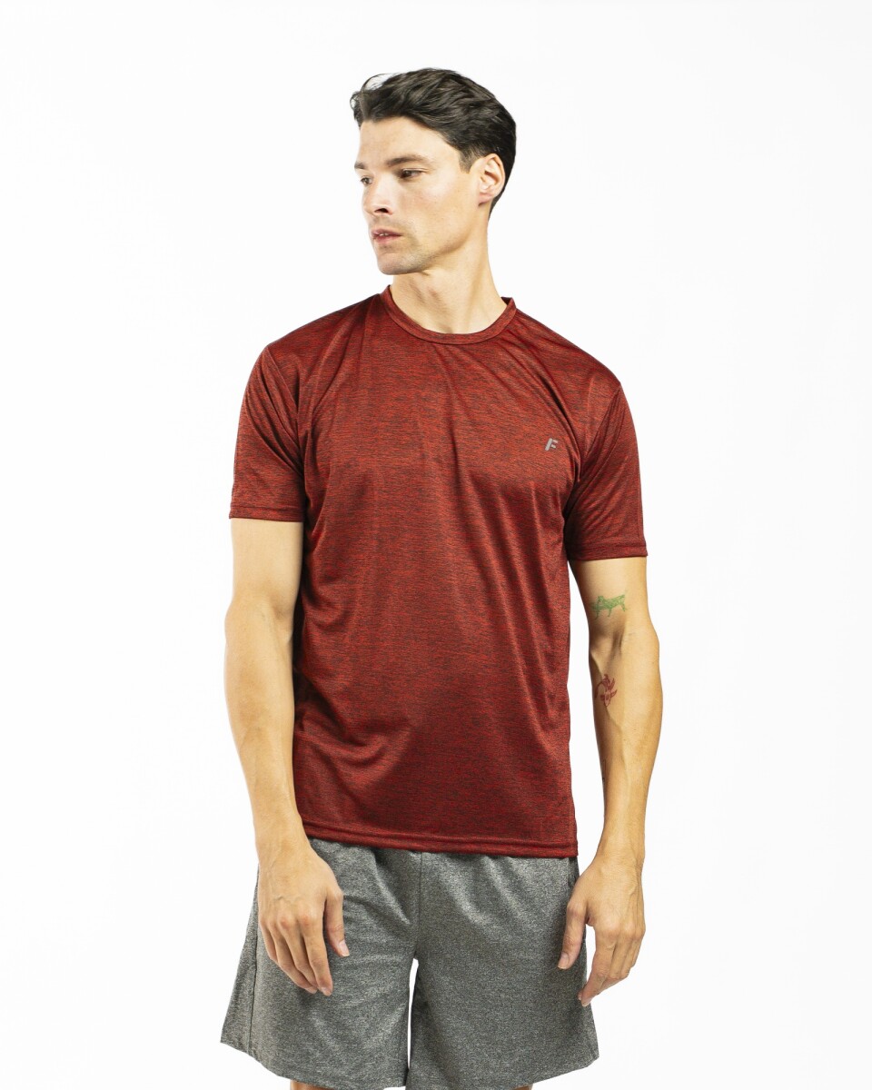 Remera Deportiva Dry Fit - Rojo Melange 