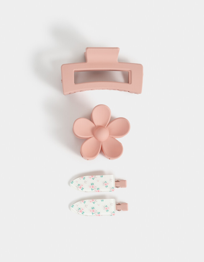 Accesorios Pelo Set Con flores Set De Piquitos Y Broches - Combinacion Bicolor