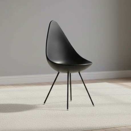 SILLA DE COMEDOR PP-Y-METAL NEGRO DROP