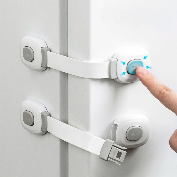 Traba Tranca Seguridad Puertas Cajones Muebles Bebés Niños Variante Color Blanco