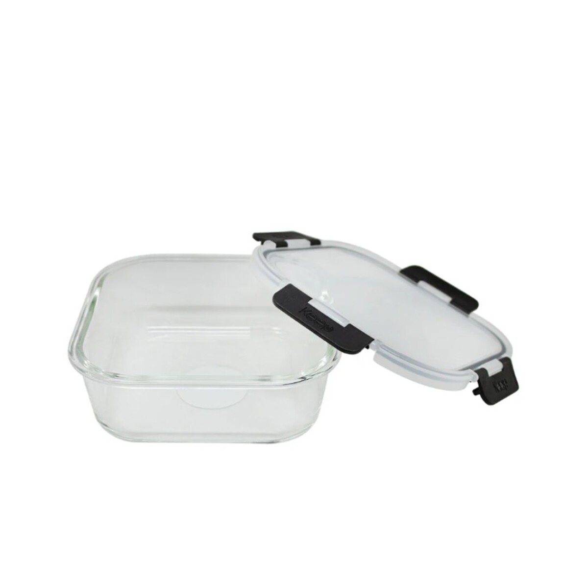 HERMETICO CUADRADO 520ML GLASS KEEP Negro