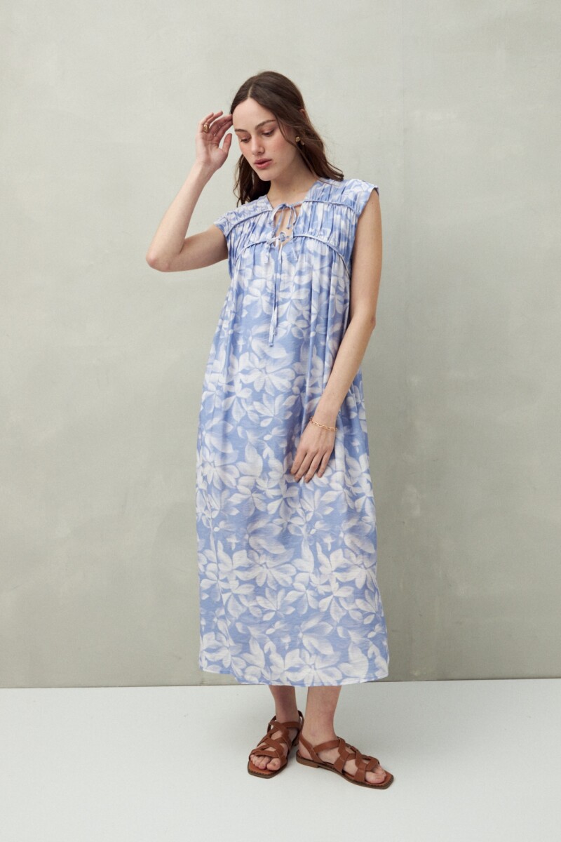 VESTIDO WILLA PRINTED Azul Lavado