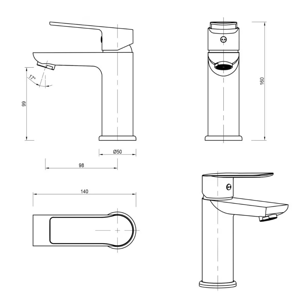 Grifería de lavatorio Monocomando de mesada Blaster Cromado Brillante Grifería De Lavatorio Monocomando De Mesada Blaster Cromado Brillante