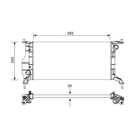 RADIADOR CHEVROLET CLASSIC 11/ CON AIRE 29X58,5CM - RADIADOR CHEVROLET CLASSIC 11/ CON AIRE 29X58,5CM -