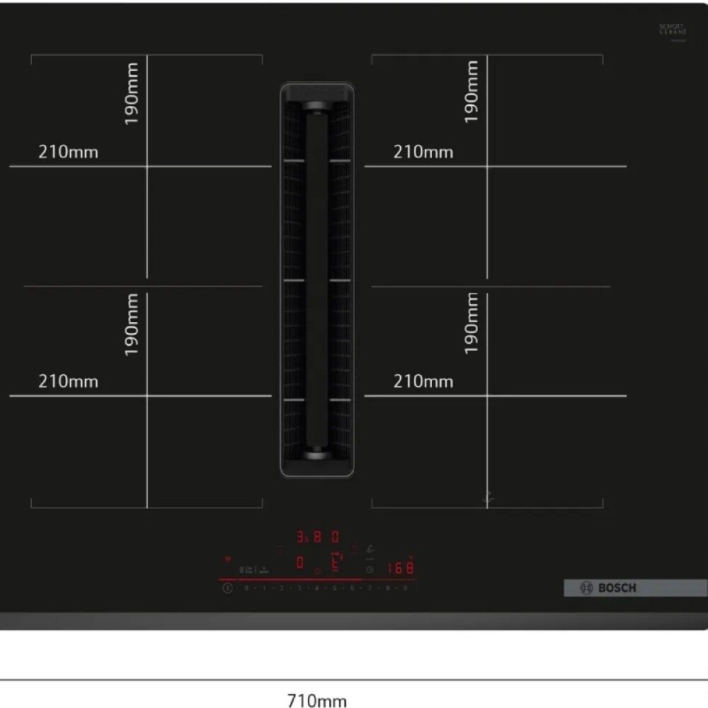 Placa de induccion Bosch PVQ731H26E c/extractor negro