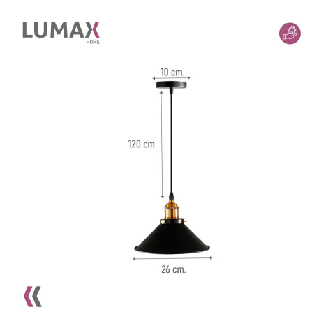 Pack x 3 Lampara Lumax Techo Colgante 26cm Vintage Pack x 3 Lampara Lumax Techo Colgante 26cm Vintage