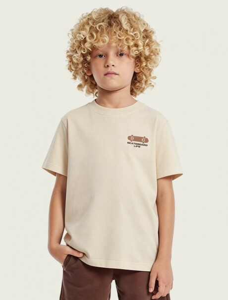 CONJUNTO DE FORRO POLAR ESTAMPADO INFANTIL MARRÓN