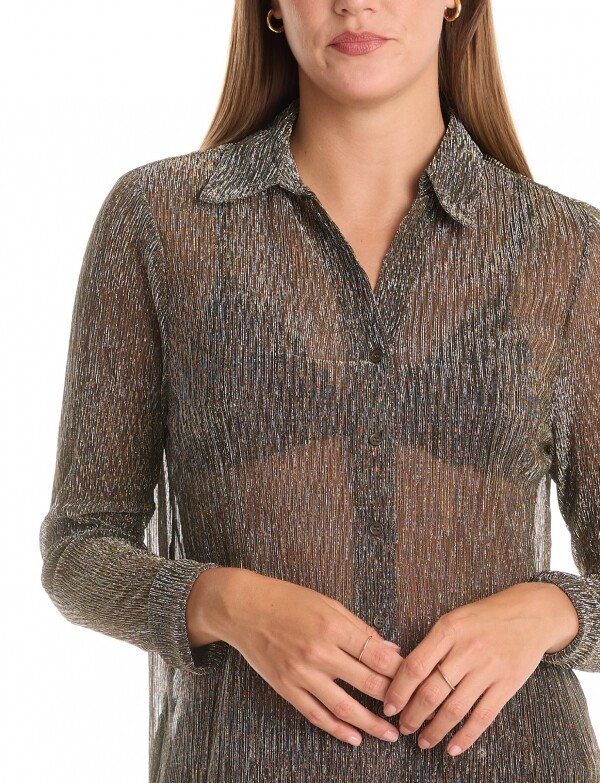 Camisa Metalizada NEGRO/DORADO