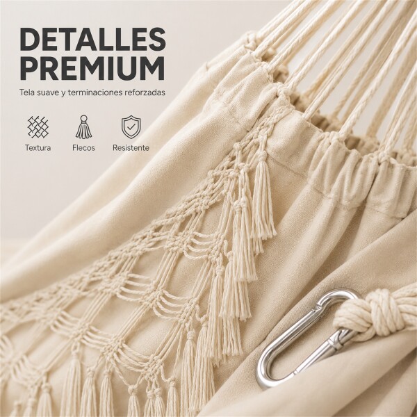 Hamaca Paraguaya Silla Colgante Reforzada Jardín Bolso + Acc Variante Color Blanco